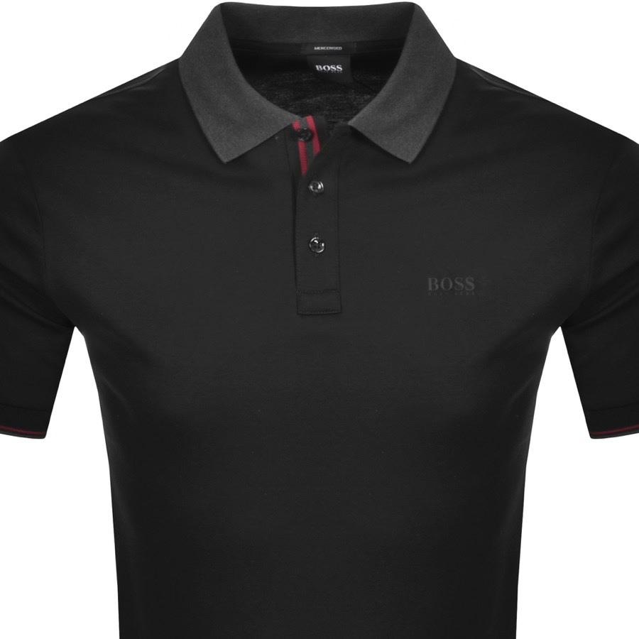Alternative Image for ProductBOSS Parlay Jersey Short Sleeve Polo T Shirt Black2
